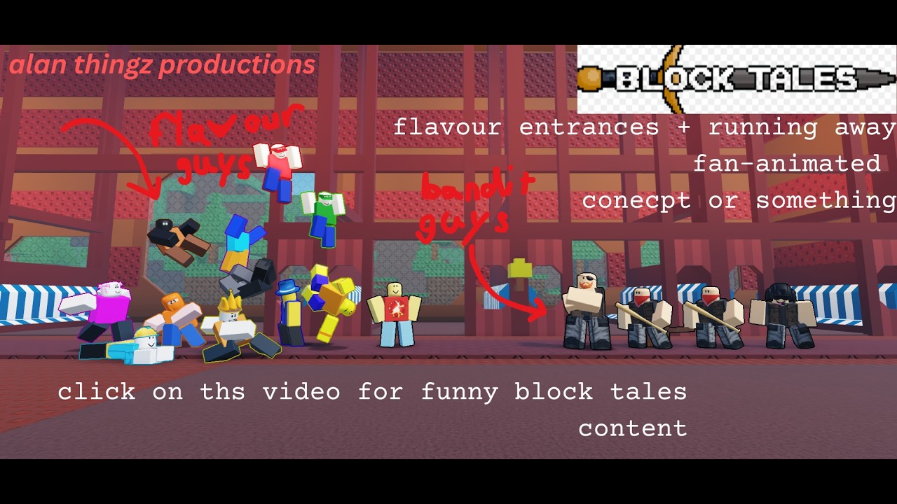 Block Tales custom flavour entrances + running away fan-animated concept | Block Tales Fan Animation