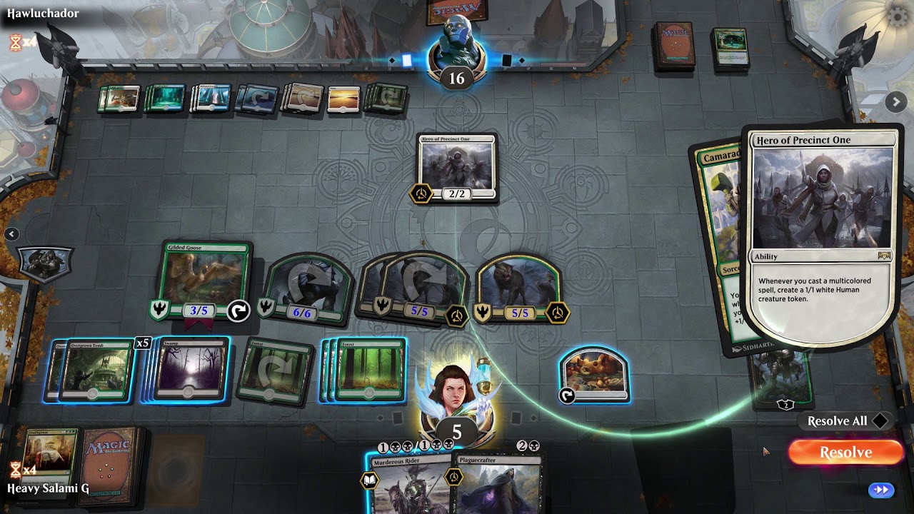 Golgari Midrange vs Bant Tokens [Eldraine Standard] - No Commentary