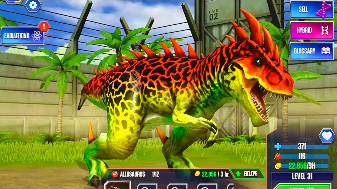 ALLOSAURUS UNLOCKED AND HYBRID IN JW | Jurassic World The Game - New Hybrid Dinosaur Released 