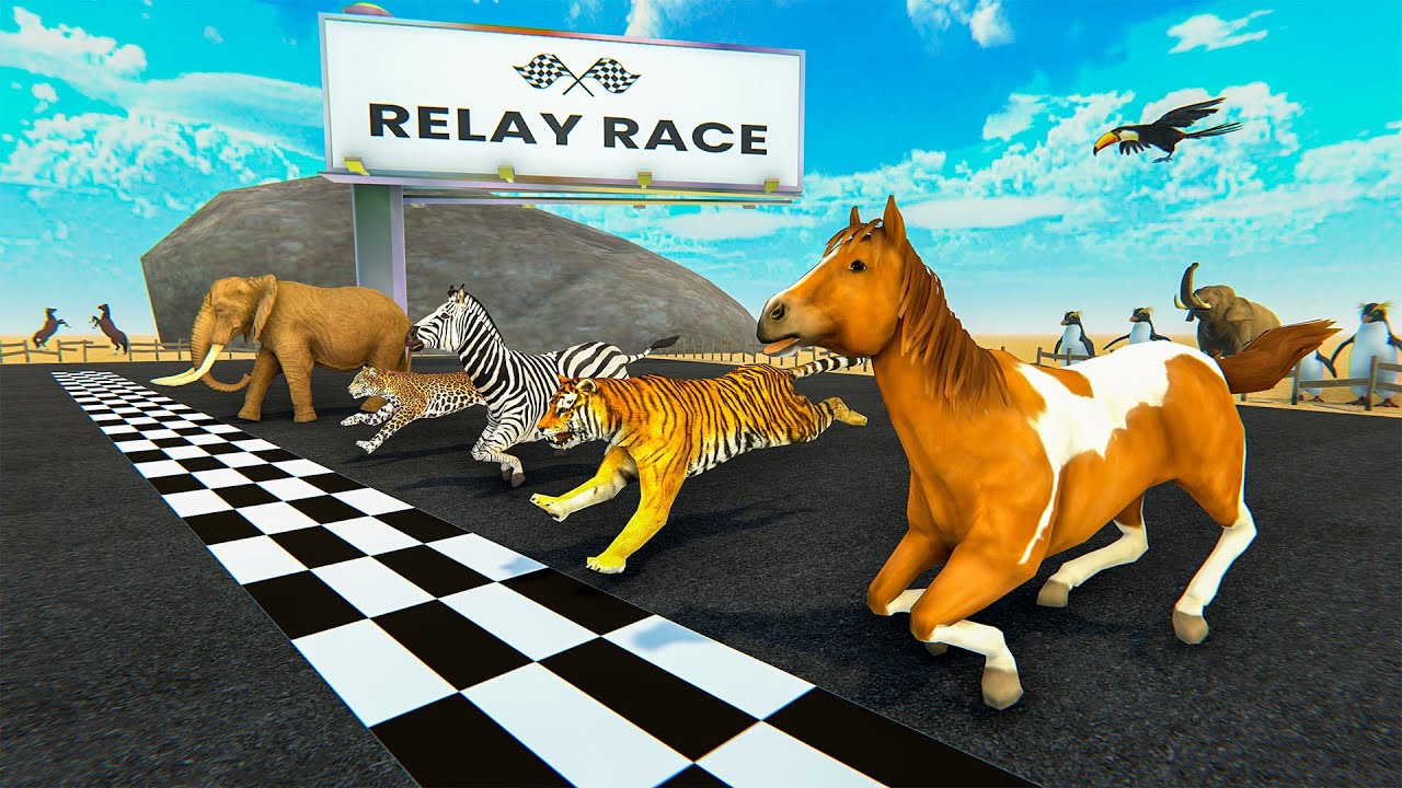 Wild Animal Race, Elephant, Zebra, Tiger, Leopard, Horse - animal revolt battle simulator
