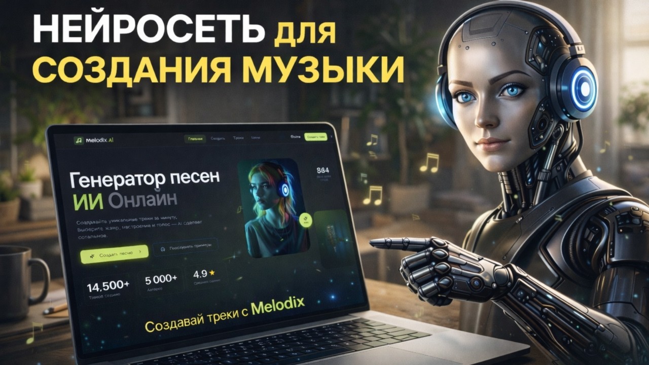 Нейросеть для создания музыки! ИИ Melodix создает песню по вашим идеям на базе Suno AI