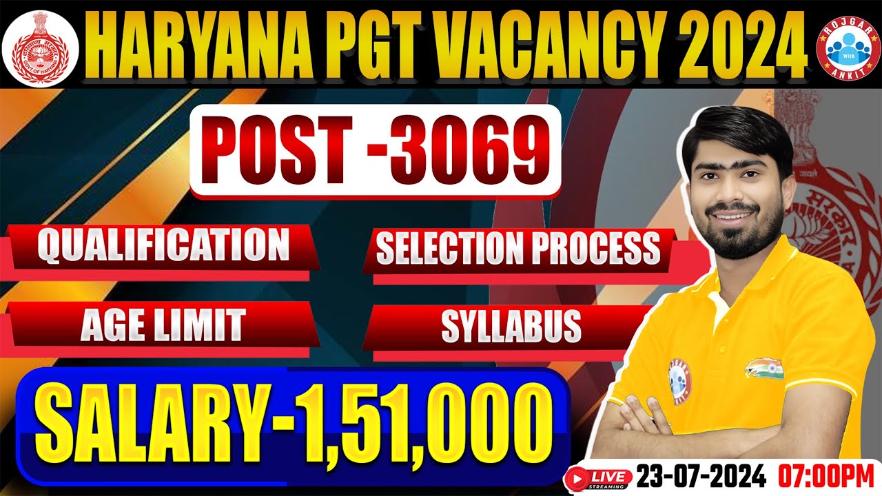 Haryana PGT Vacancy 2024 | HPSC PGT Qualification, Age Limit, Syllabus, Selection Process, Salary