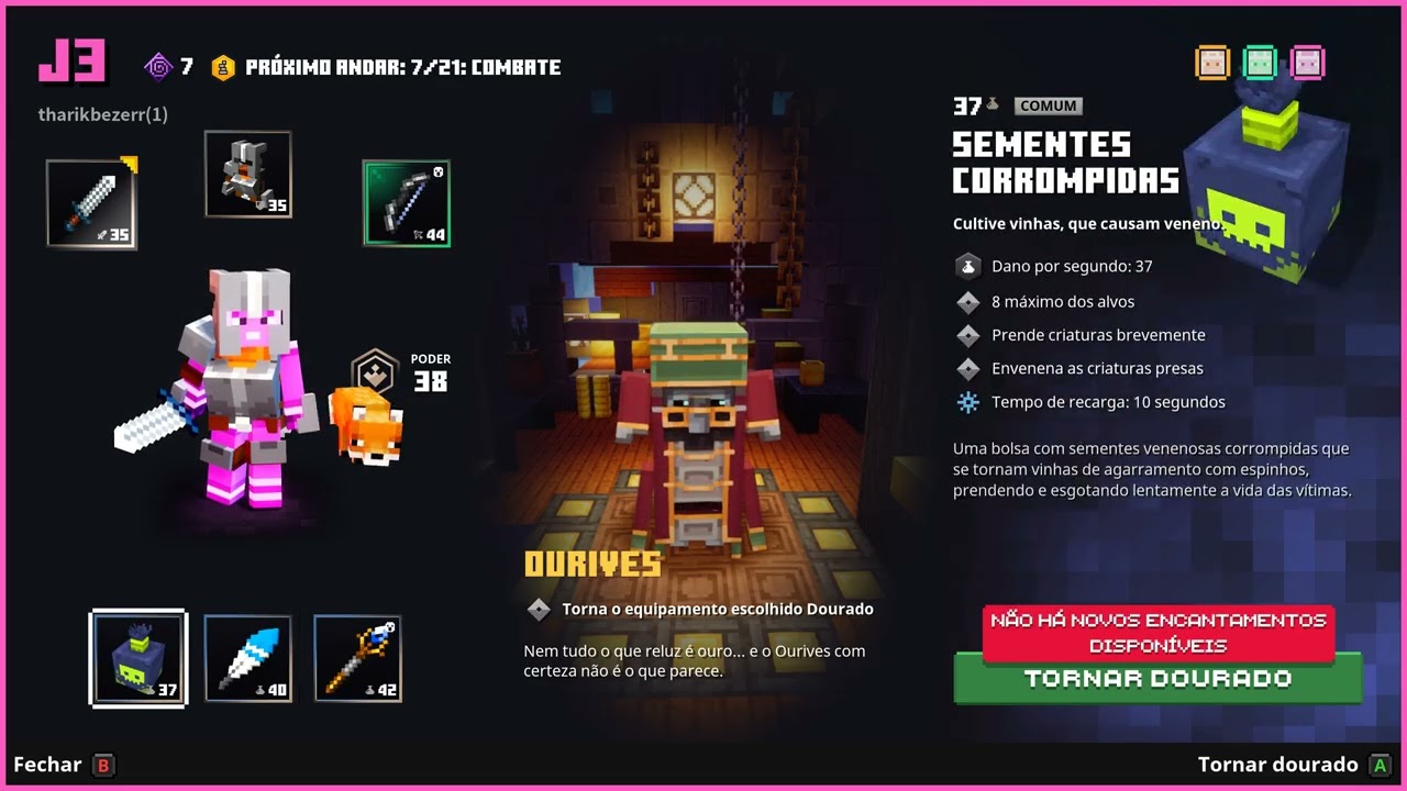Minecraft Dungeons Gameplay #01 | 4K 120FPS | Missão: Torre.