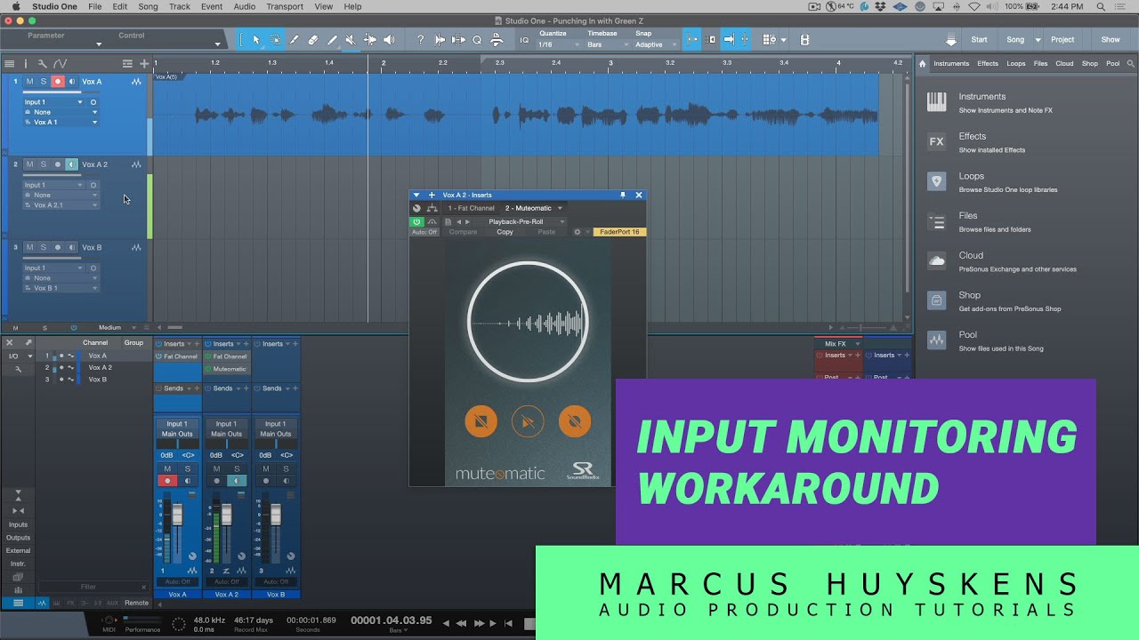 How to hear your Live Input AND Previously Recorded Audio when Using Green Z & Tape Style Monitoring