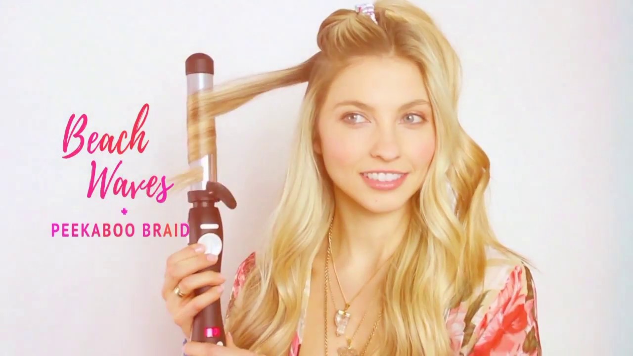 Beach Waves + Peekaboo Braid using the Beachwaver&reg;S1.25 | #Beachwaver Co.