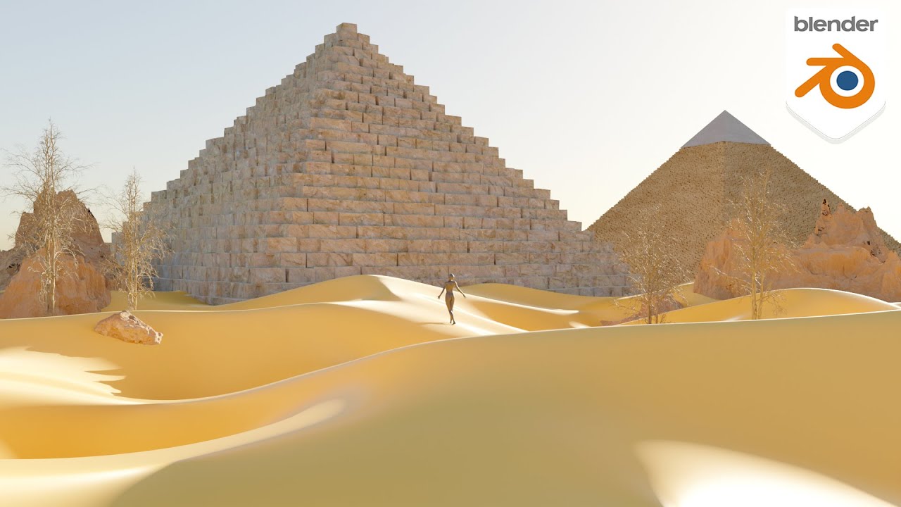 How to Make an AWESOME Pyramid Desert Landscape in Blender in Just 15 Minutes!