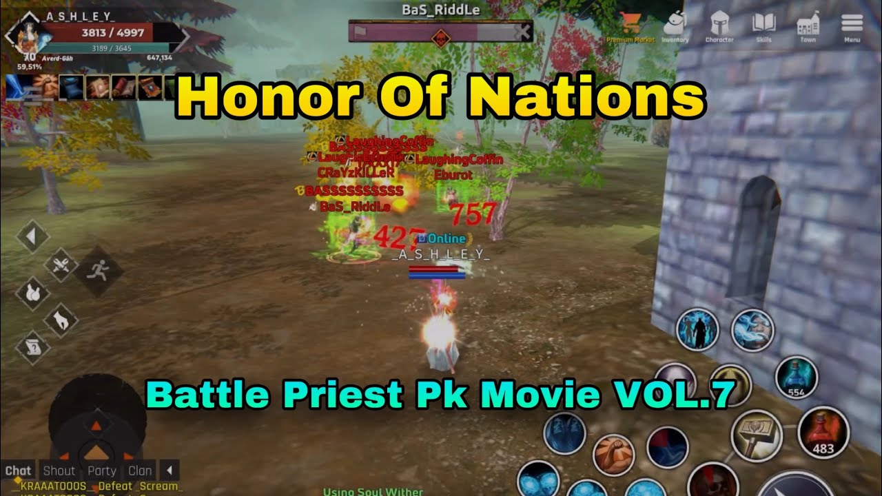Honor Of Nations - ASHLEY Battle Priest Pk Movie VOL.7 | Telefondan Knight Oynamak Efsane !