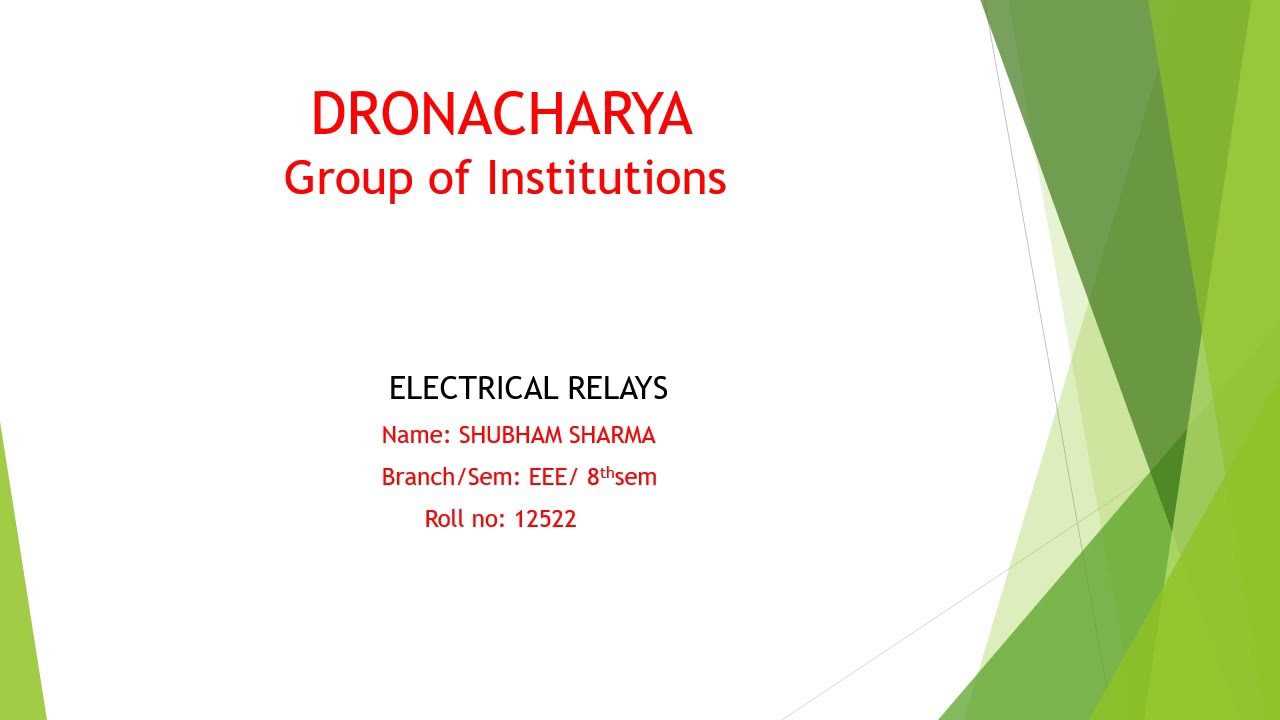 ELECTRICAL RELAYS