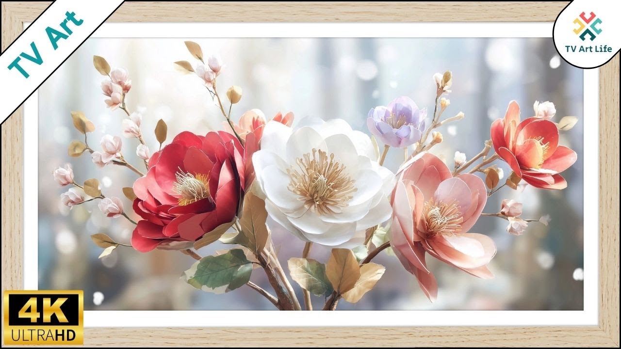 Bright Romantic Roses Frame TV Art | Airy Floral Home Screensaver | 10 Hours