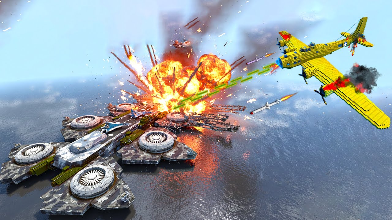 Warplanes vs Sky Cruiser Ship | Insane Battle at Sea | Teardown