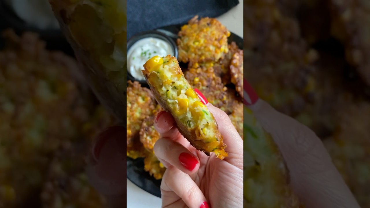 I can&rsquo;t stop making these Zucchini Corn Fritters 🌽🥒 #shorts