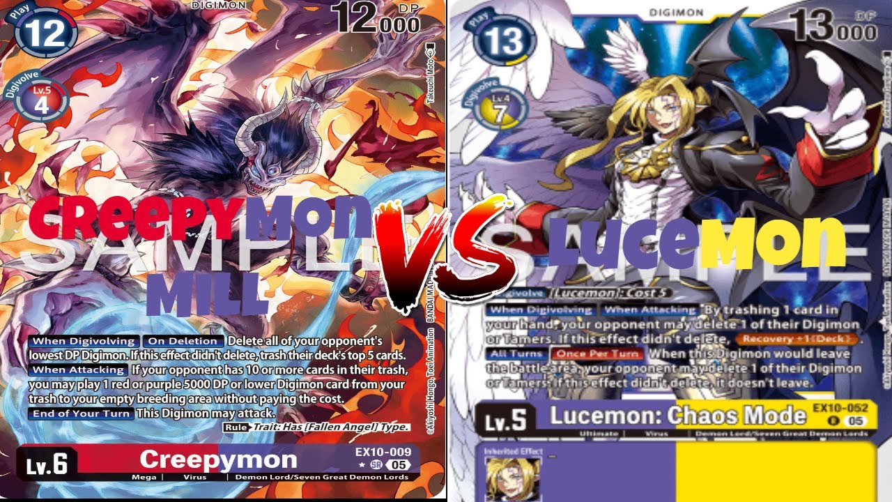 Creepymon Mill vs Lucemon | Digimon TCG EX10 DCGO Beta Gameplay