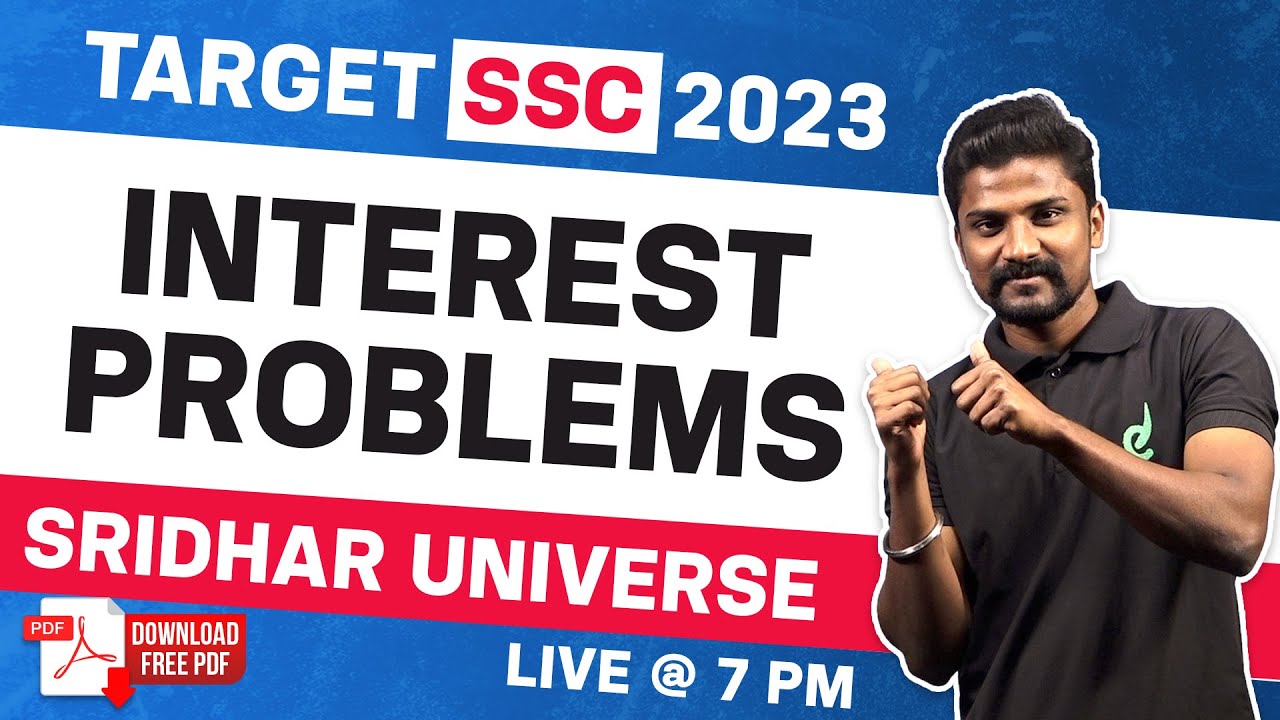 Aptitude - SIMPLE & COMPOUND INTEREST, Tricks & Concept to Solve, Maths by Sridhar | SSC Exam | Race