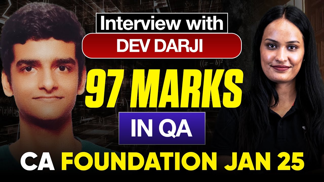Scored 97 in CA Foundation Quantitative Aptitude | Topper Interaction with Aditya Sharma #toppers