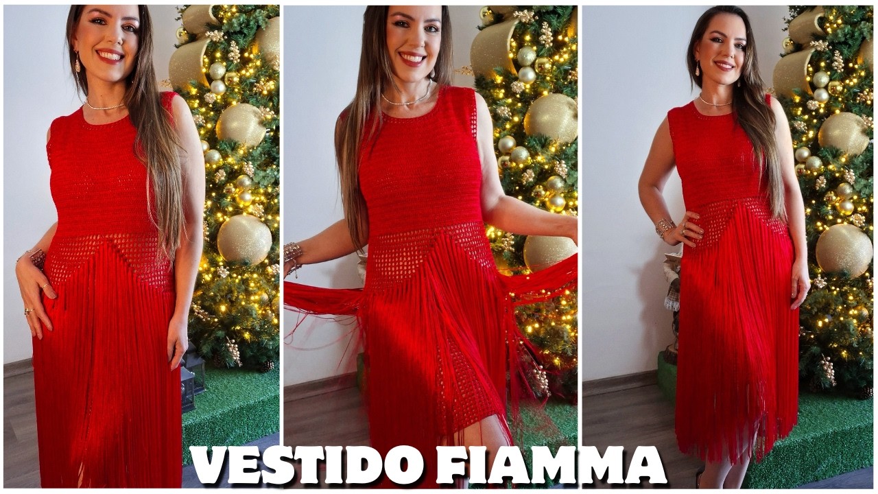 Vestido FIAMMA| 🔥Crochê Encanto Slim - Vestido de  Festa de Final de Ano🎄💫