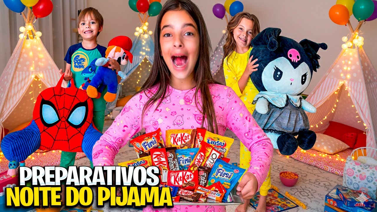 24H PREPARANDO A PRIMEIRA FESTA DO PIJAMA NAS FÉRIAS!