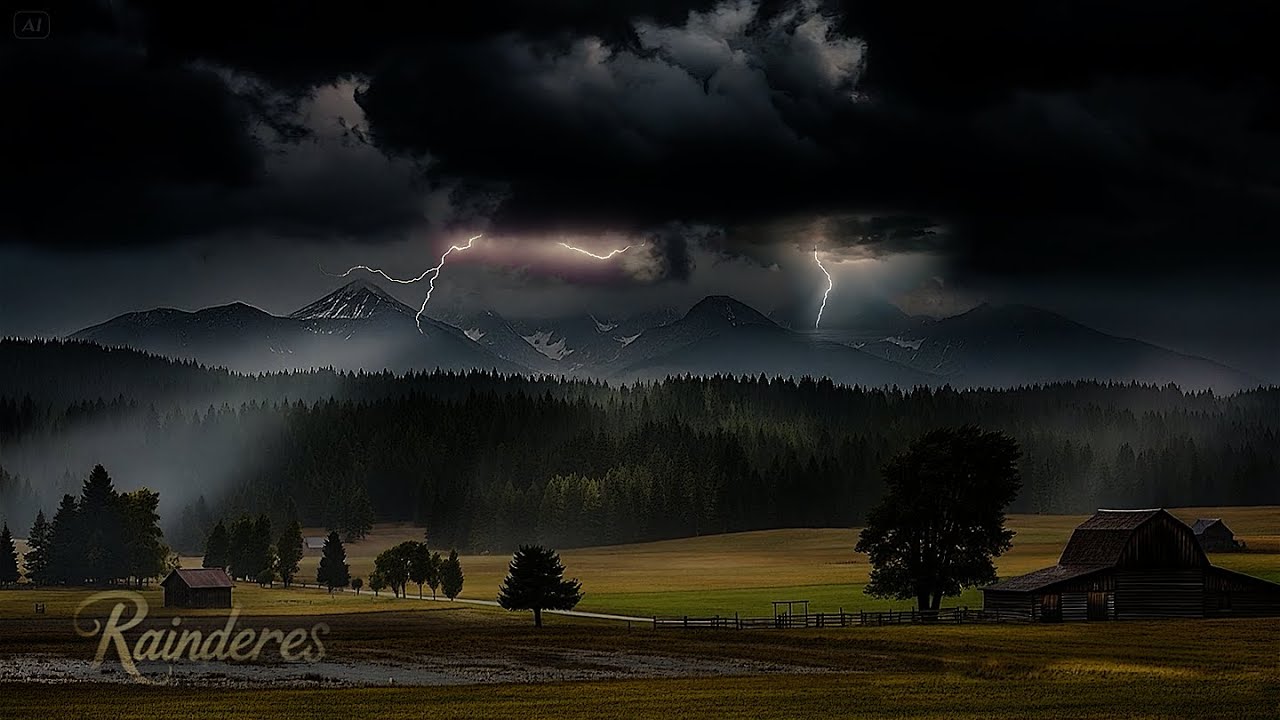 Dark Storm Clouds & Distant Lightning | Peaceful Thunder Ambience for Deep Sleep