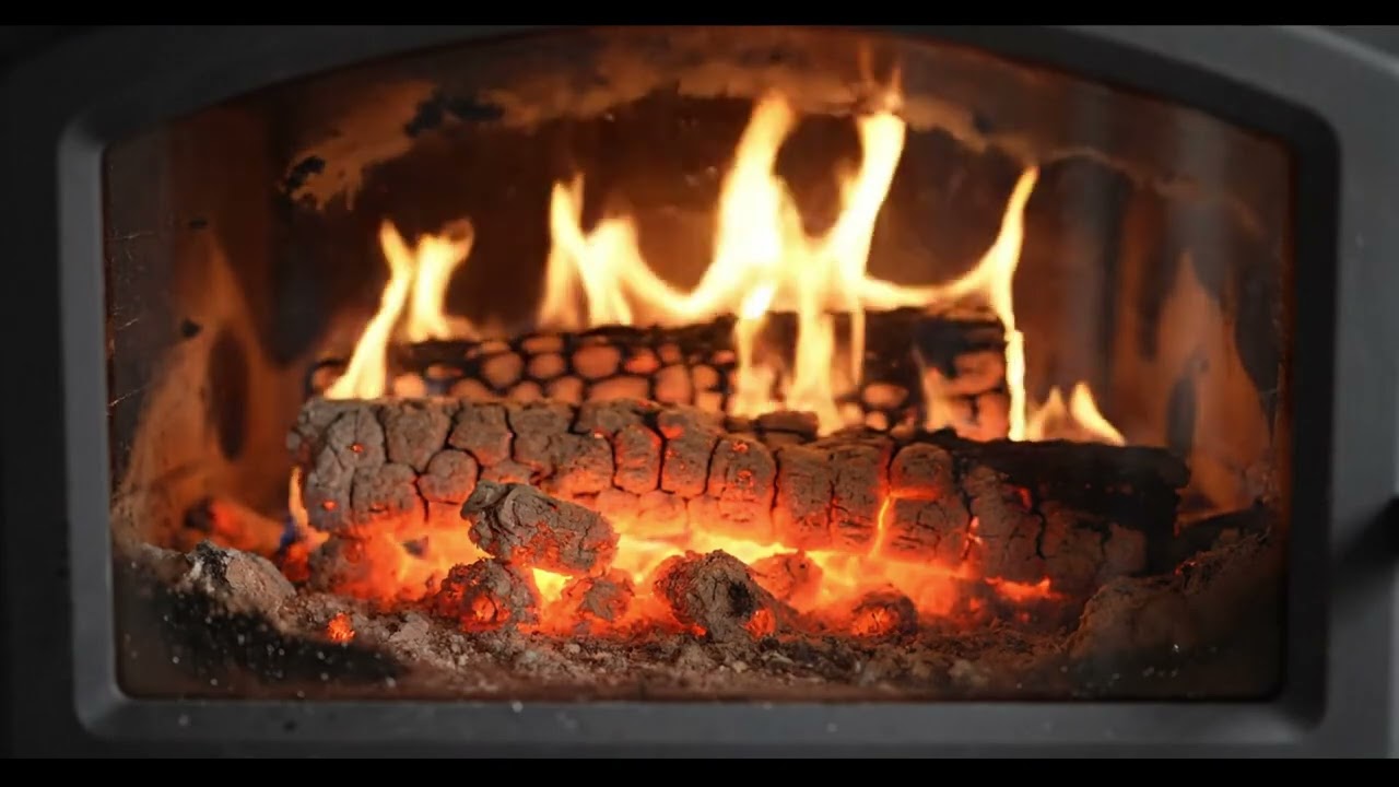 Cozy Wood Stove Fire • Glowing Embers & Gentle Crackle (No Music) | Hearth Ambience