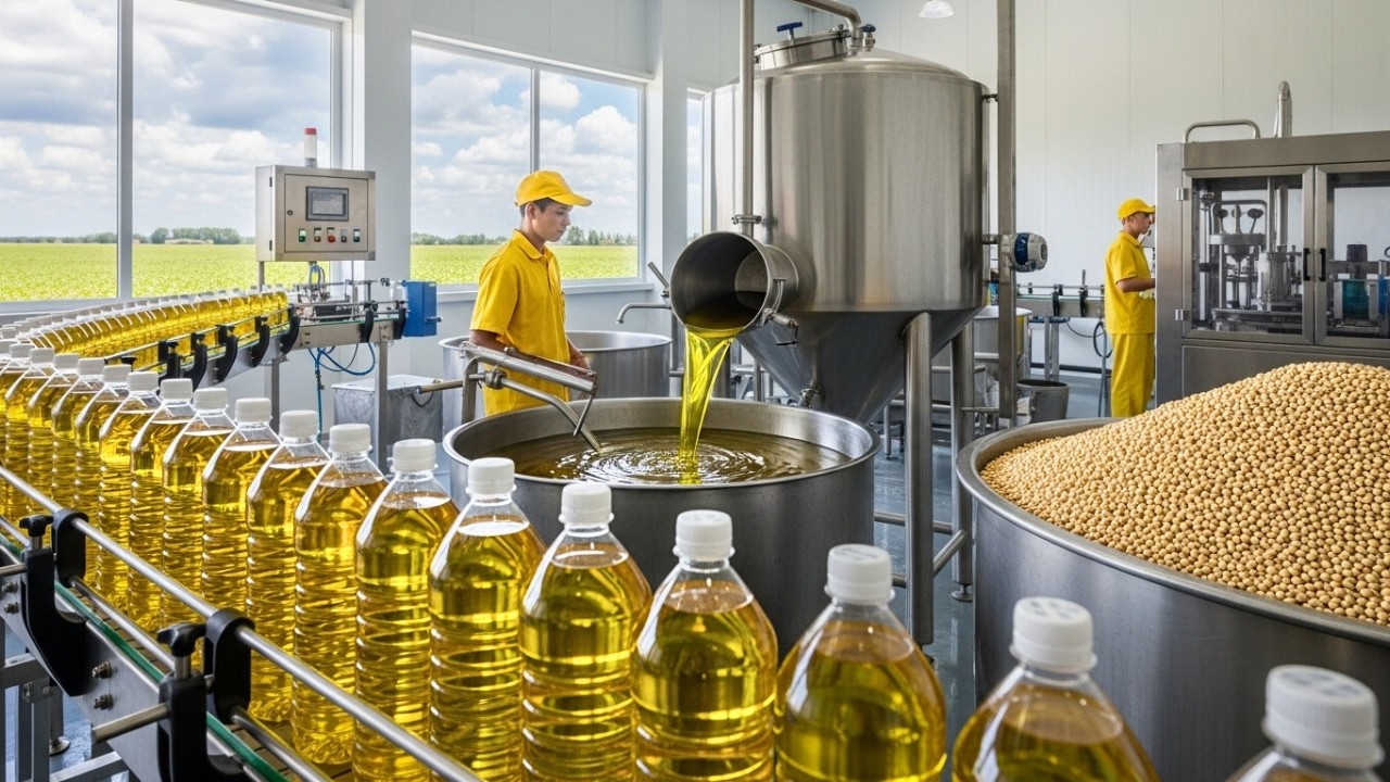 Cómo se Hace el Aceite de  SOYA en Fábricas Modernas 🏭 | Proceso de Producción Paso a Paso