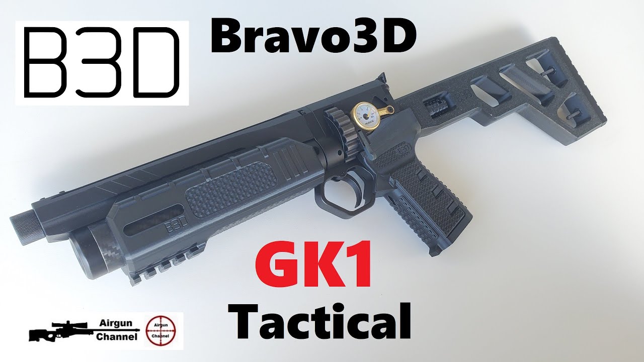 Turn the Huben GK1 into a TACTICAL Beast! BRAVO3D.com Grip+Stock Kit Upgrades: GK1 PCP Air Pistol