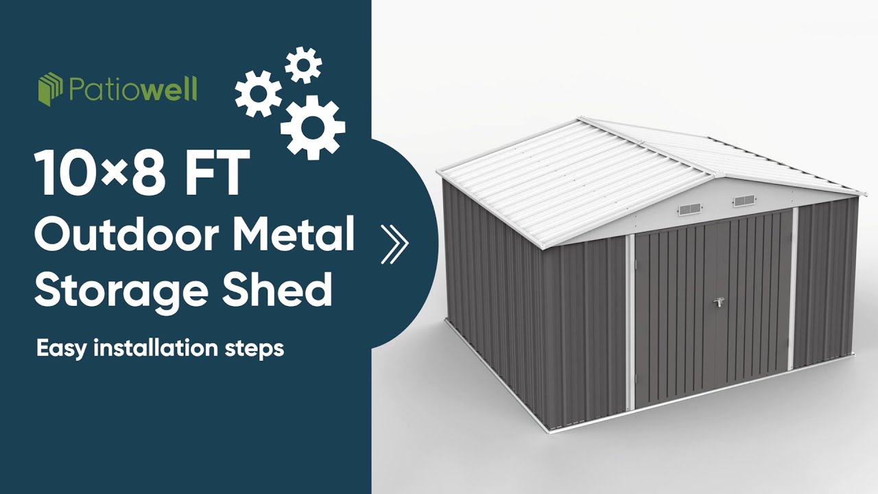 Patiowell Storage Shed - 10' x 8' FT Assembly