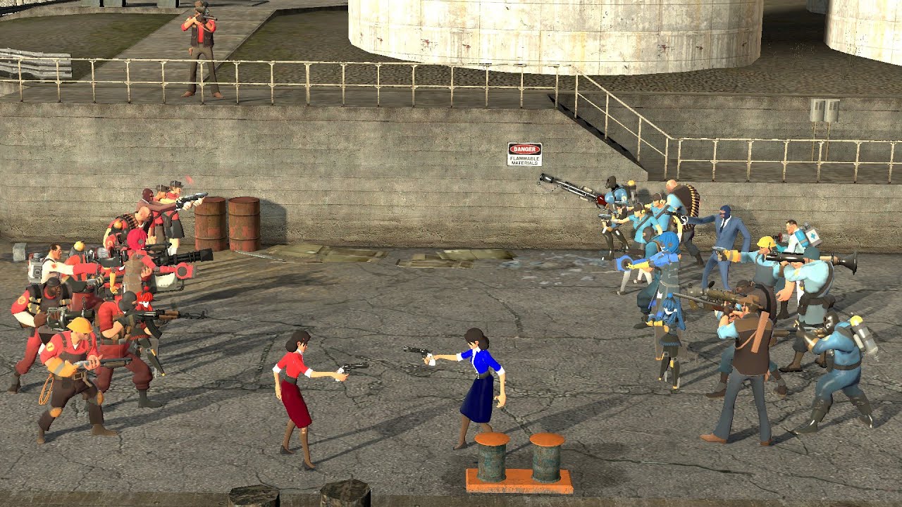 Garry's Mod Global NPC Spawner [Fight 3 TF2 RED vs TF2 BLU]