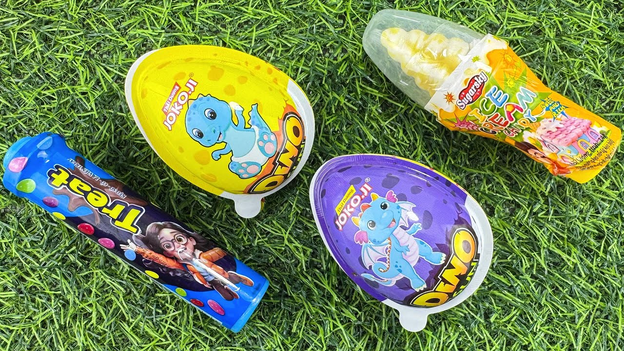 Satisfying ASMR Video with Colorful Chocolate Candies and Dinosaur Eggs | Candy Unwrapping ASMR