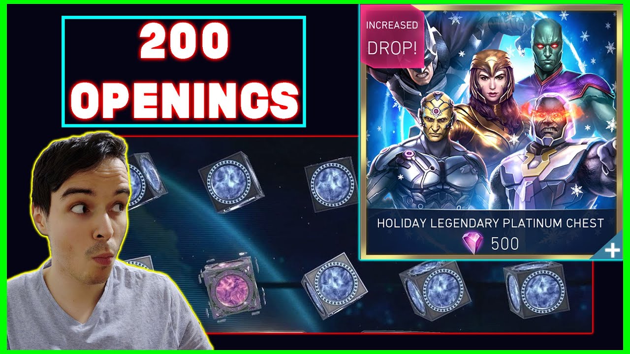 Holiday Legendary Platinum Chest Huge Opening 200+ Chest Insane Legendary Drops Injustice 2 Mobile