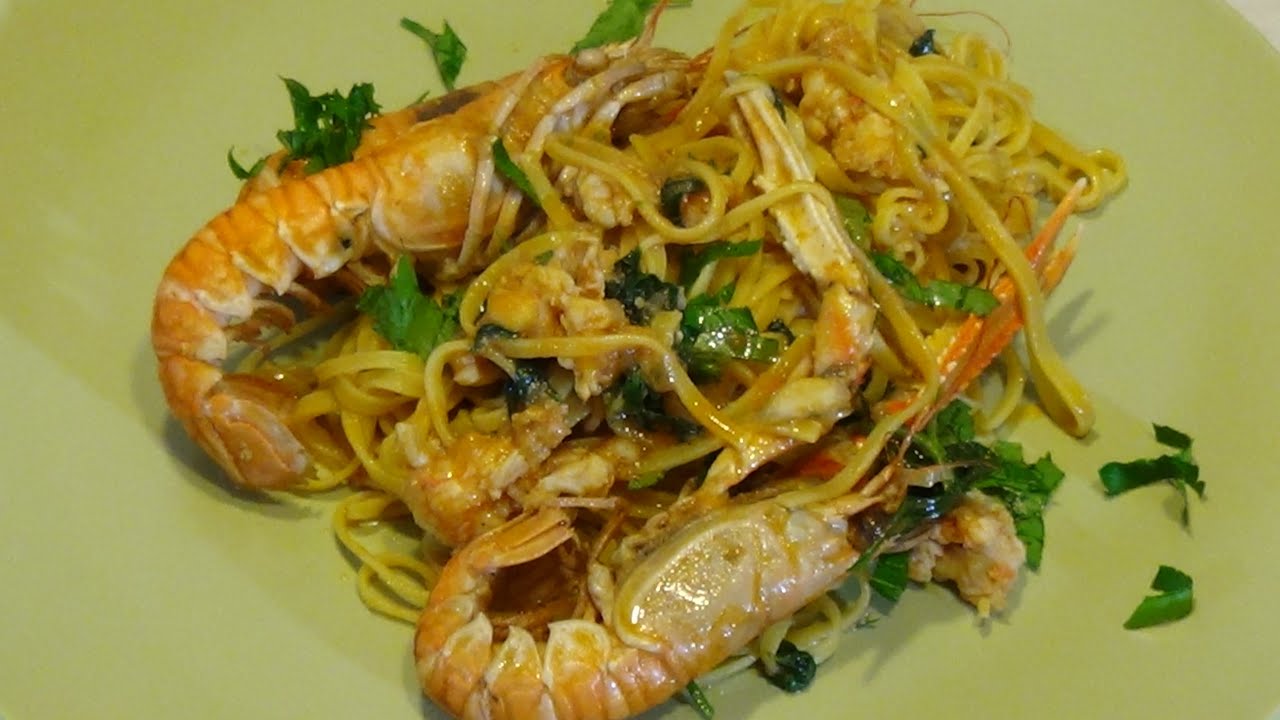 Tagliatelle agli scampi ....straordinarie!!