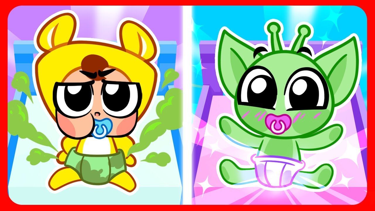 🛸 Cuidando al bebé extraterrestre 👽 Dibujos animados educativos para niños