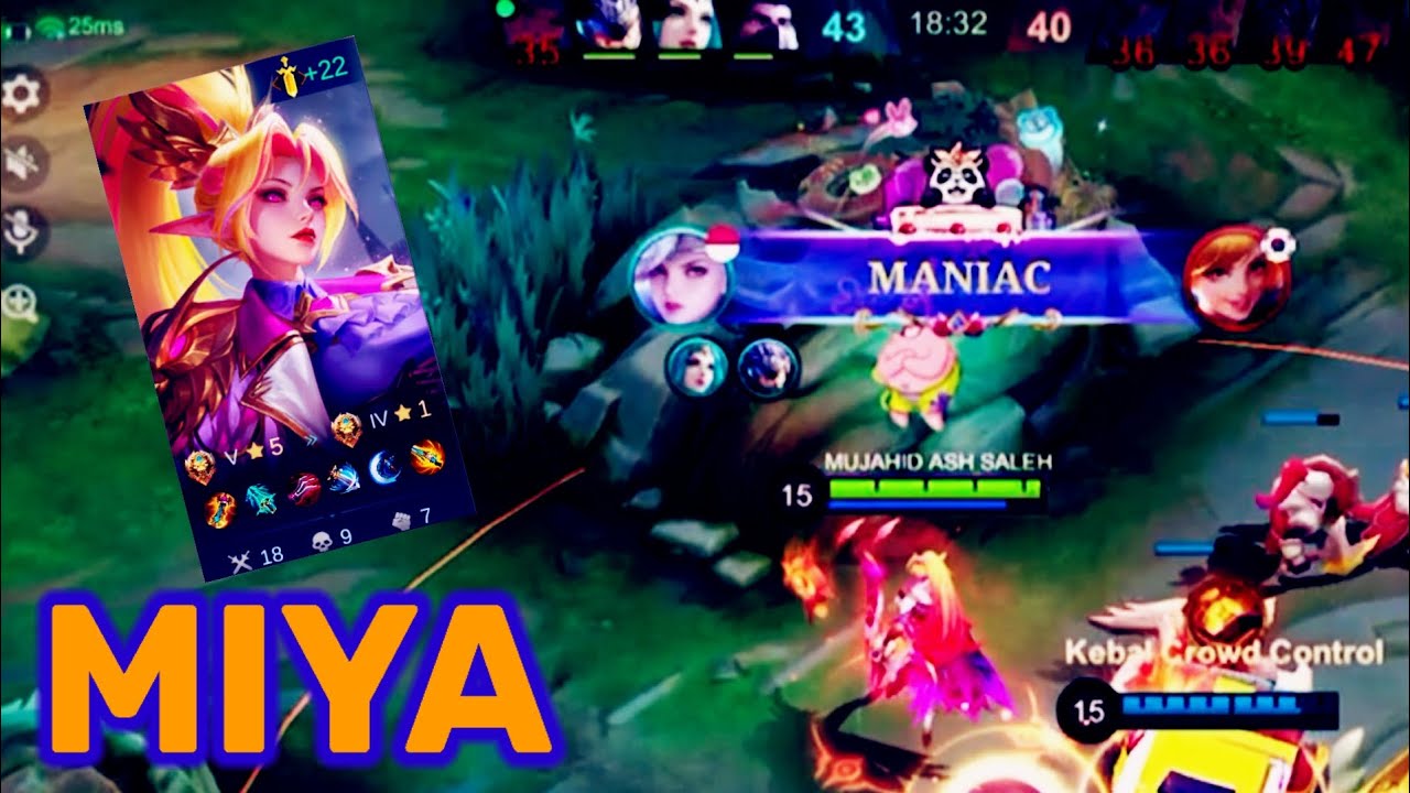 18 KILL + MANIAC MIYA COME BACK MOMENT - MOBILE LEGENDS: BANG BANG