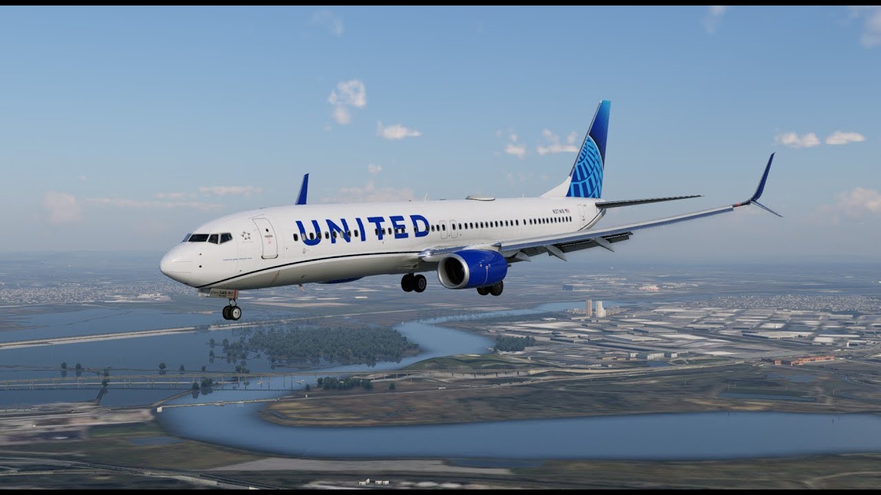 XPLANE 12.3.3 KRSW KEWR UAL 1364 B737 900ER LEVELUP DESC LNDG GO ARND PT 1