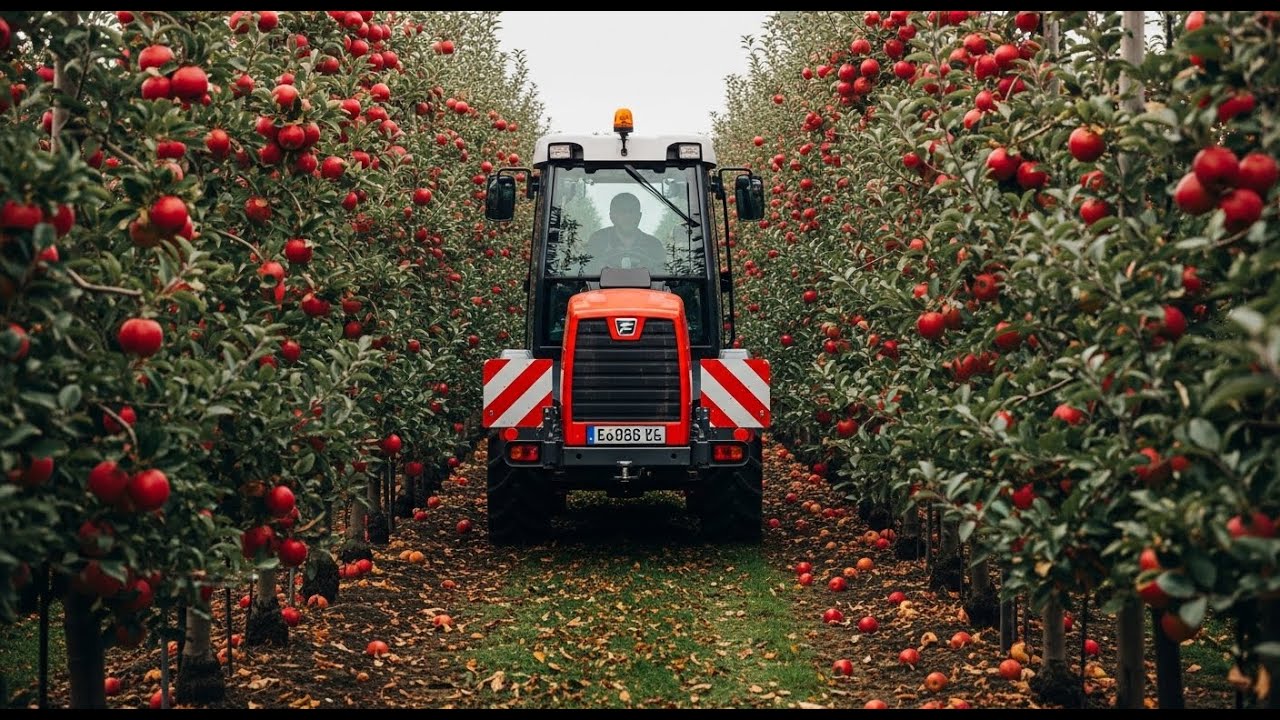 How Farmers Harvest Apples : Apple Juice Processed in Factory | Farming Documentary