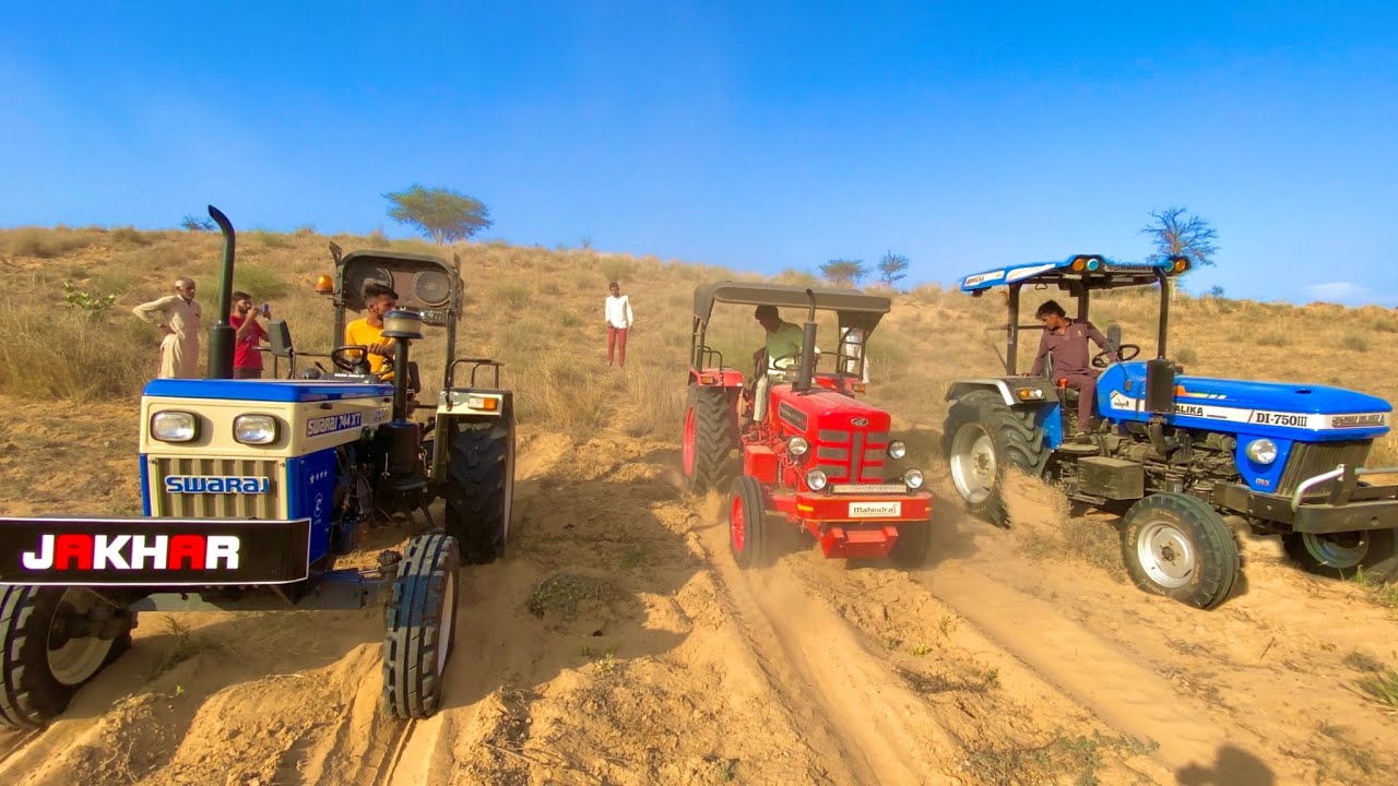 Testing the power and capacity in Back Gear of Swaraj vs Sonalika vs Mahindra in sand dune