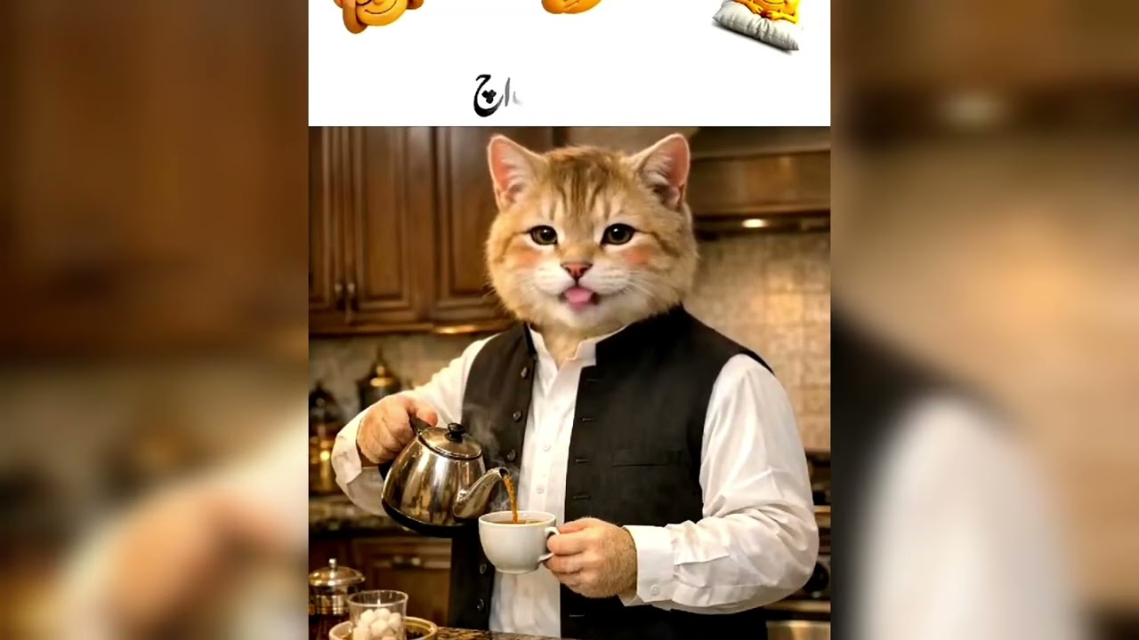 Daal de cup vich Cha😜🤣 funnycat.#comedyshorts dasi.#catfun j2t chenal 