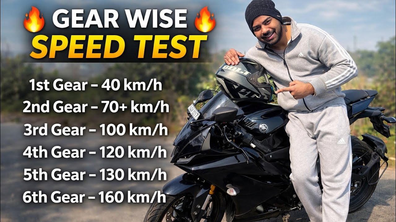 Yamaha R15 V4 Gear Wise Speed Test 😱 | 1st to 6th Gear Top Speed | Metallic Black