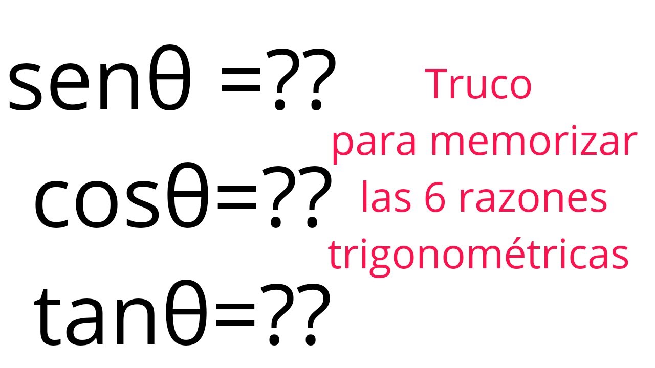 Truco para memorizar las 6 razones trigonométricas en segundos 🕝 😳✈