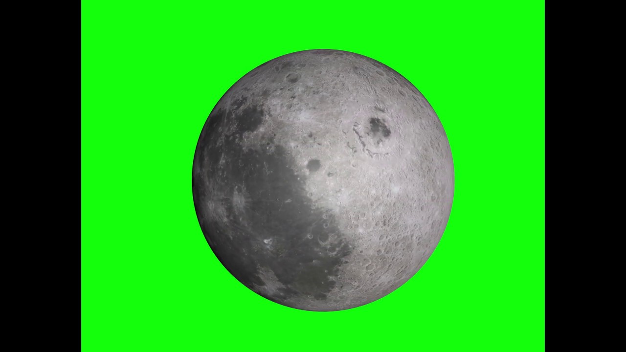 4k - 3D Realistic Render Full Moon Greenscreen Free