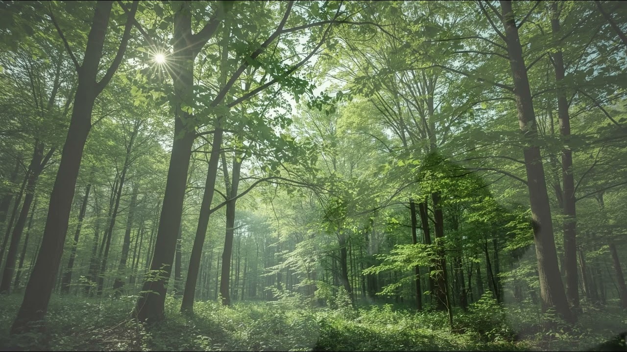 Forest Sleep Music 🌲 10 Hours Peaceful Nature • Soft Music & Birds • Relaxing Green Forest • No Ads