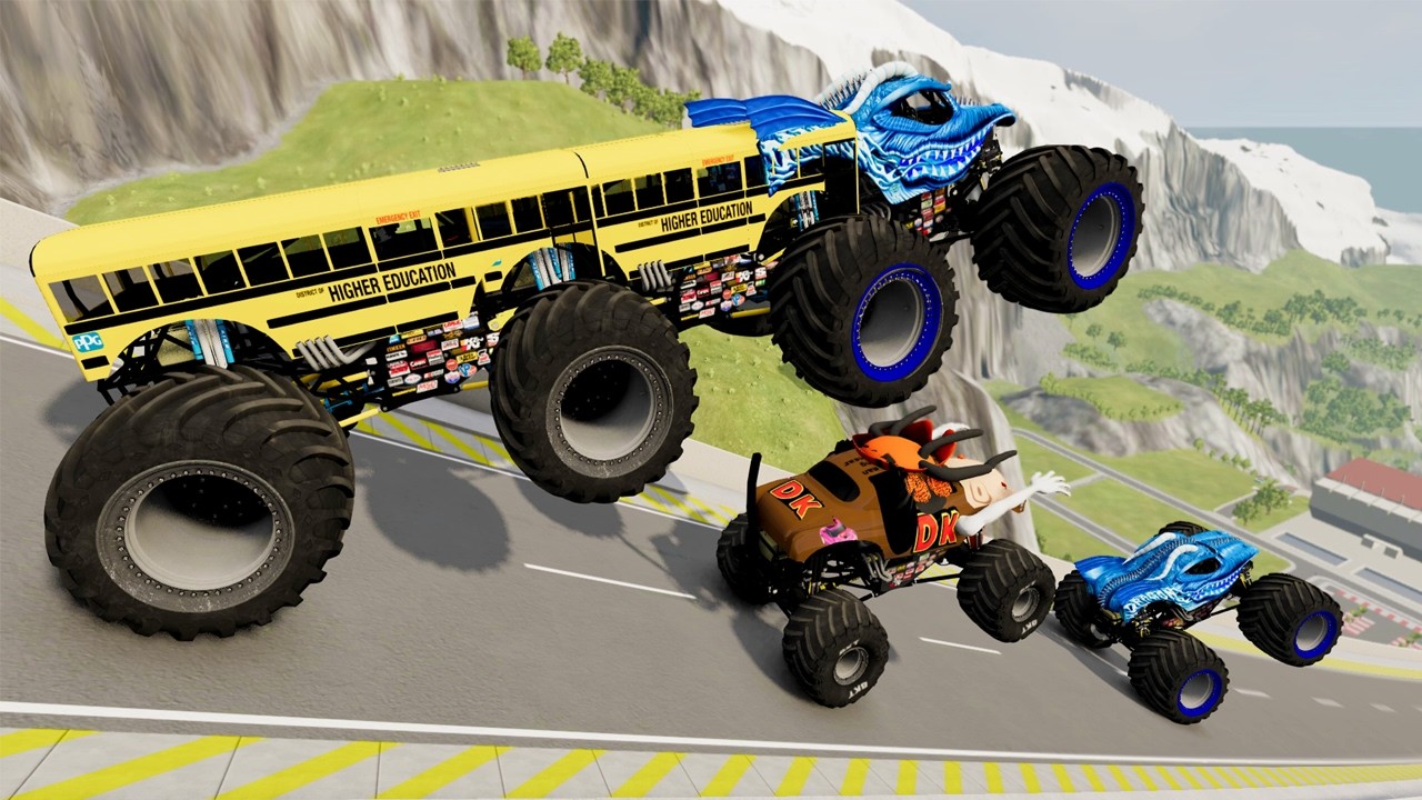 Epic High Speed monster trucks jumps stunts & crashes #013 | BeamNG Drive