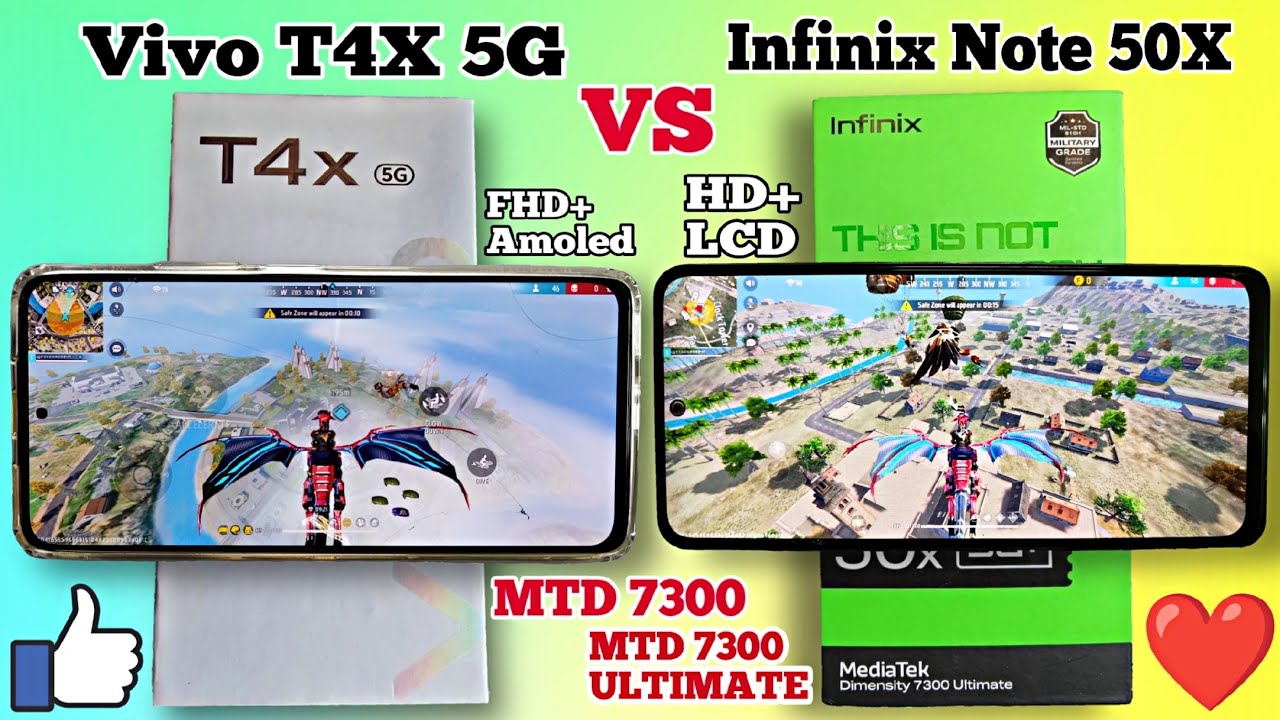 Infinix Note 50X 5G+ VS Vivo T4X 5G Free Fire Test || Which is The Best For Gaming Phone ???