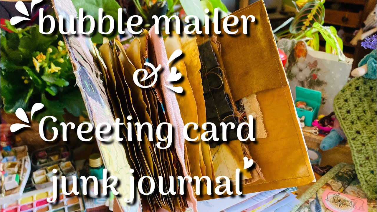 bubble mailer & greetings card junk journal ♻️ #howto Process video