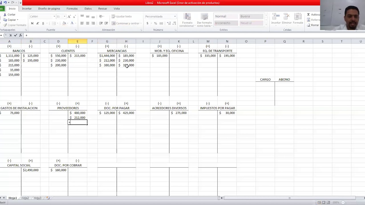 Ejercicio practico Cargo y Abono