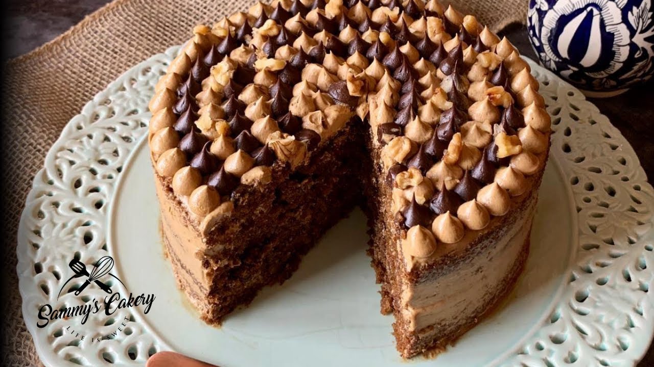 Coffee Walnut Cake With Mascarpone Frosting