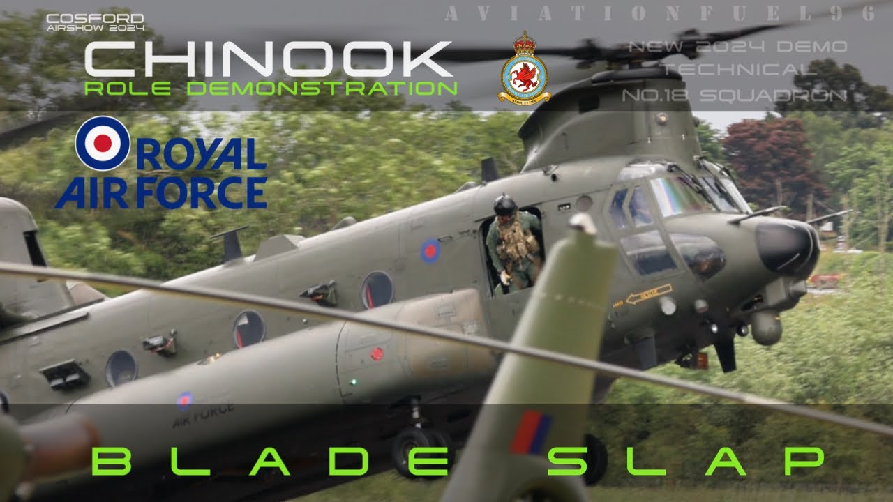 NEW CHINOOK ROLE DEMO (ARTILLERY GUN,TROOPS & VEHICLE)-COSFORD AIRSHOW 2024