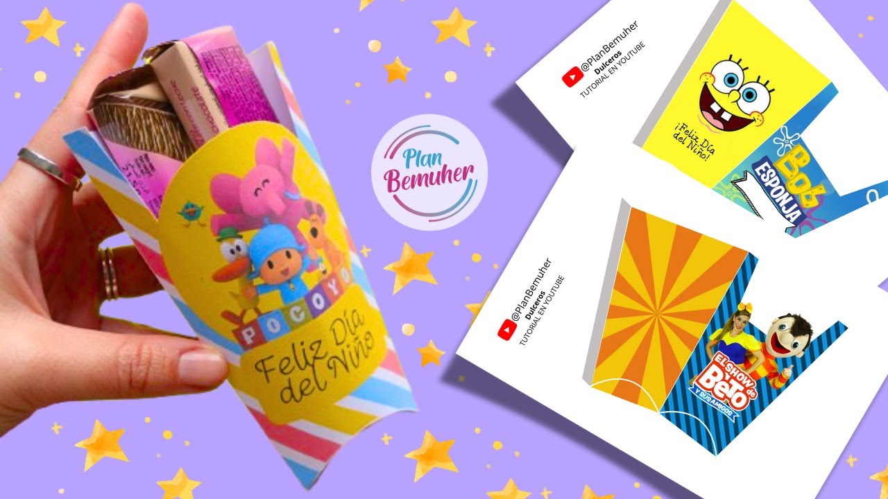 Como hacer DULCEROS para FIESTAS INFANTILES en CANVA🟢 MUY FÁCIL