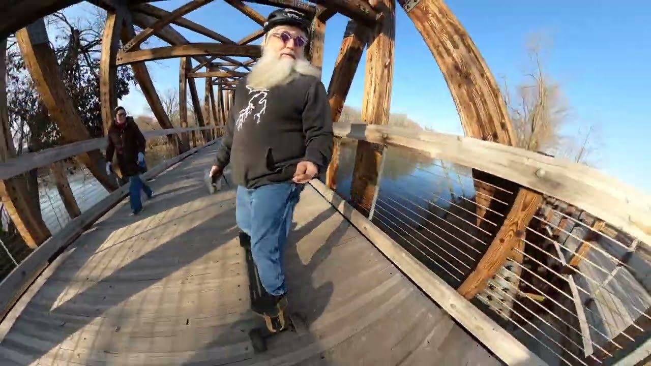 Meepo Hurricane GoPro max 360 Grand River park bridge Lowell Michigan