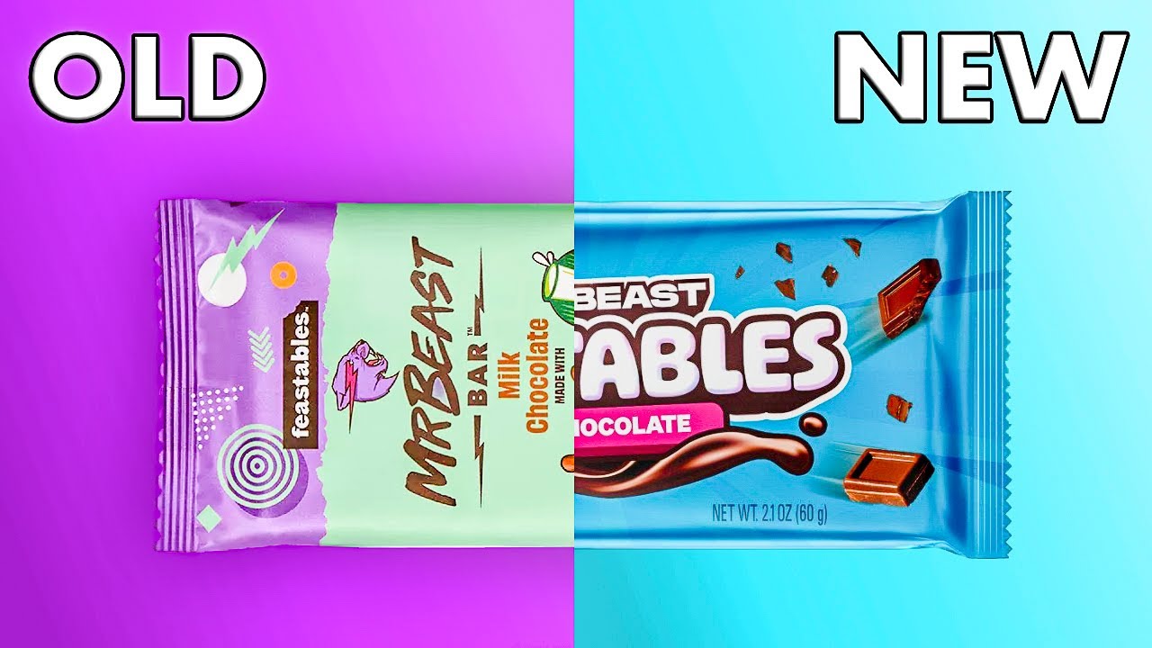 Old vs. New MrBeast Feastables Bars