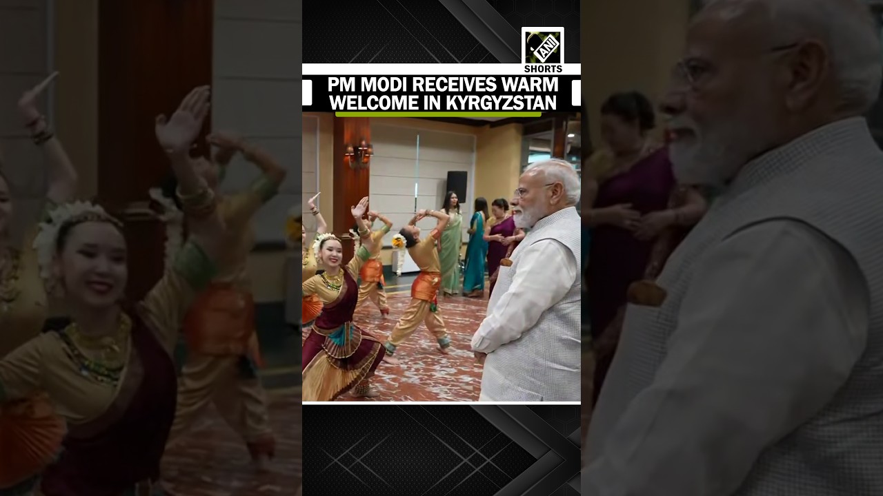 PM Modi receives warm welcome in Bishkek during Kyrgyzstan visit by Indian nationals