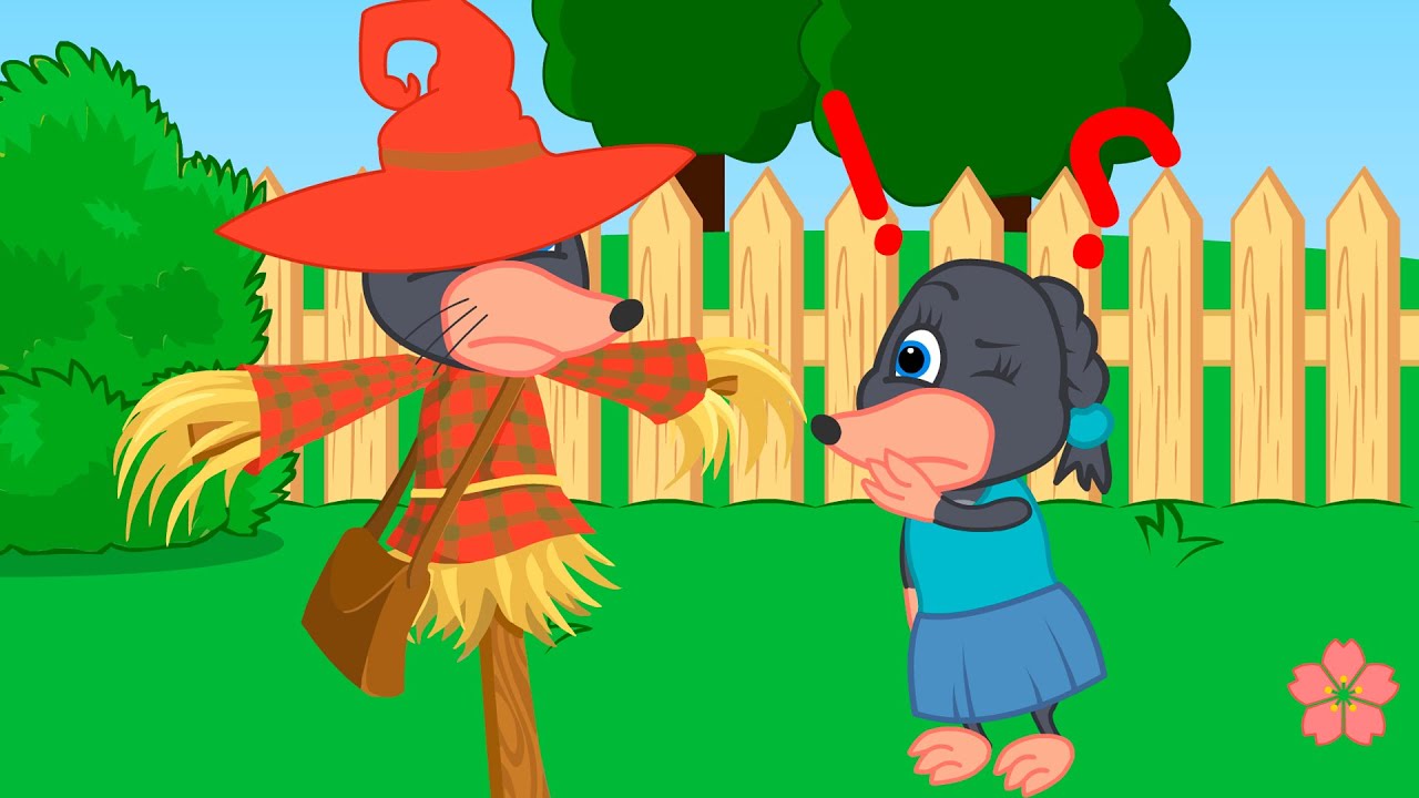 Benny Mole and Friends - Who does the scarecrow look like? Cartoon for Kids